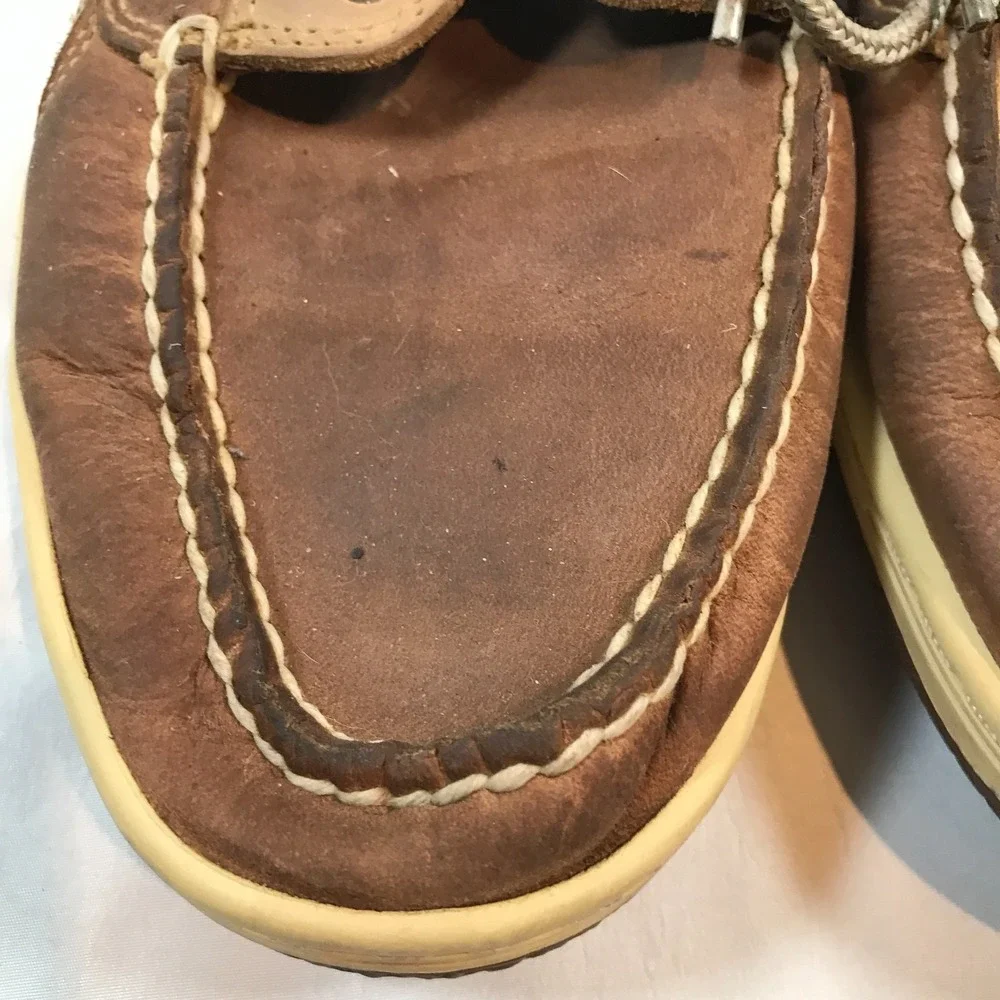 Sperry‎ Top-Sider Billfish Boat 3-Eye Tan/Beige Leather Lace Up Shoes Mens 9.5 M